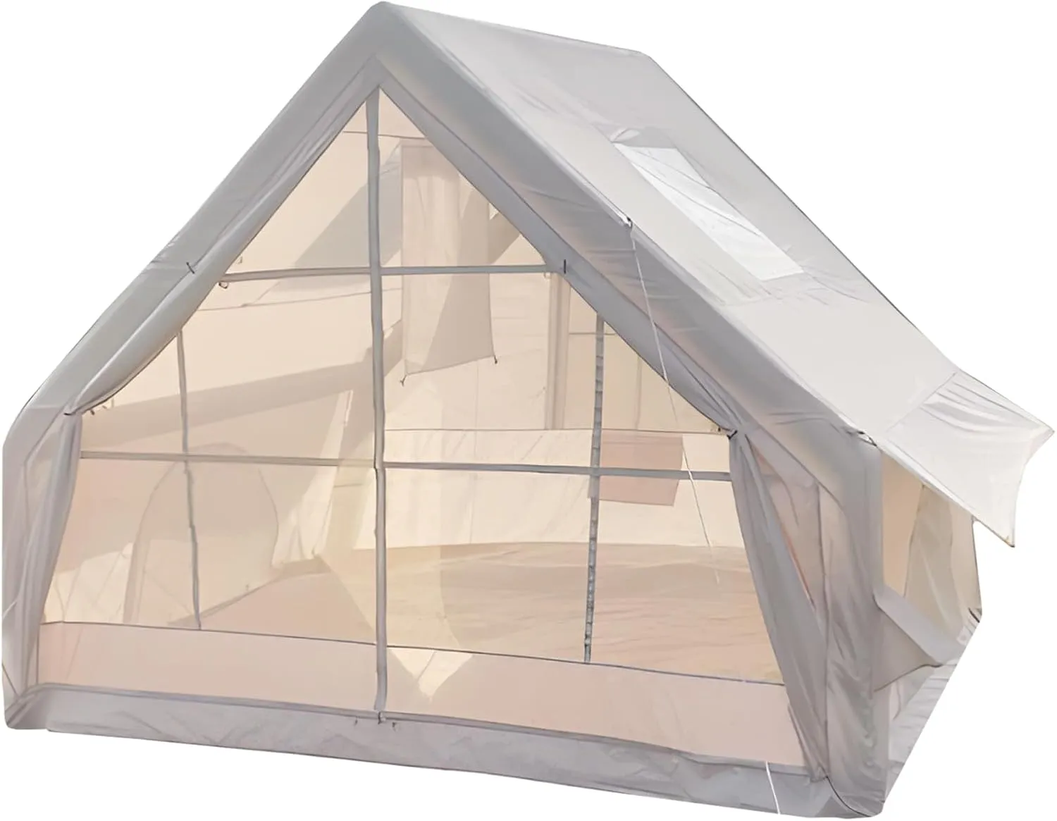 1-6 Person Inflatable Camping Tent, 300x210x210cm Family Camping Tent, Easy to Install Waterproof and Windproof, with Open Windows, Spacious Inflatable Tent