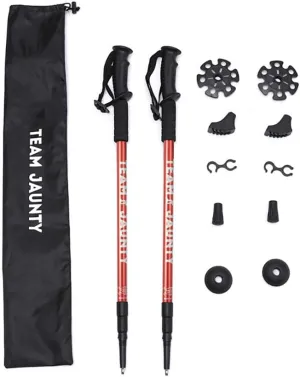 1 Pair Walking Trekking Poles with Antishock System,Ultralight Aluminium Extra Strong Prevent Pole Slippage with Anti-Shock System,Telescopic, Ultralight for Hiking, Mountaining, Walking
