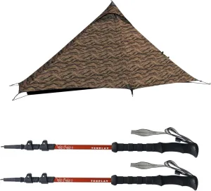 1 Person Waterproof Trekking Pole Tent with Trekking Pole 2PCS