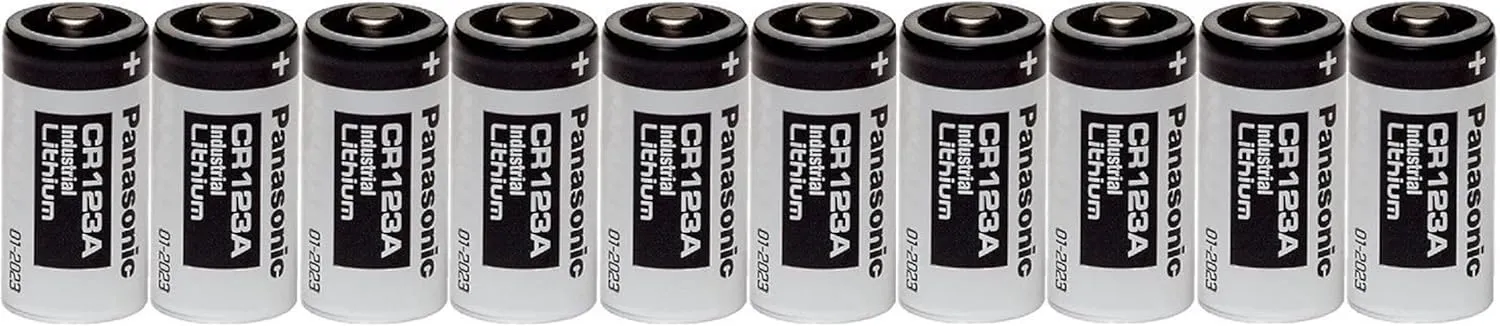10 Panasonic CR123A 3V CR 123A Industrial Lithium Batteries