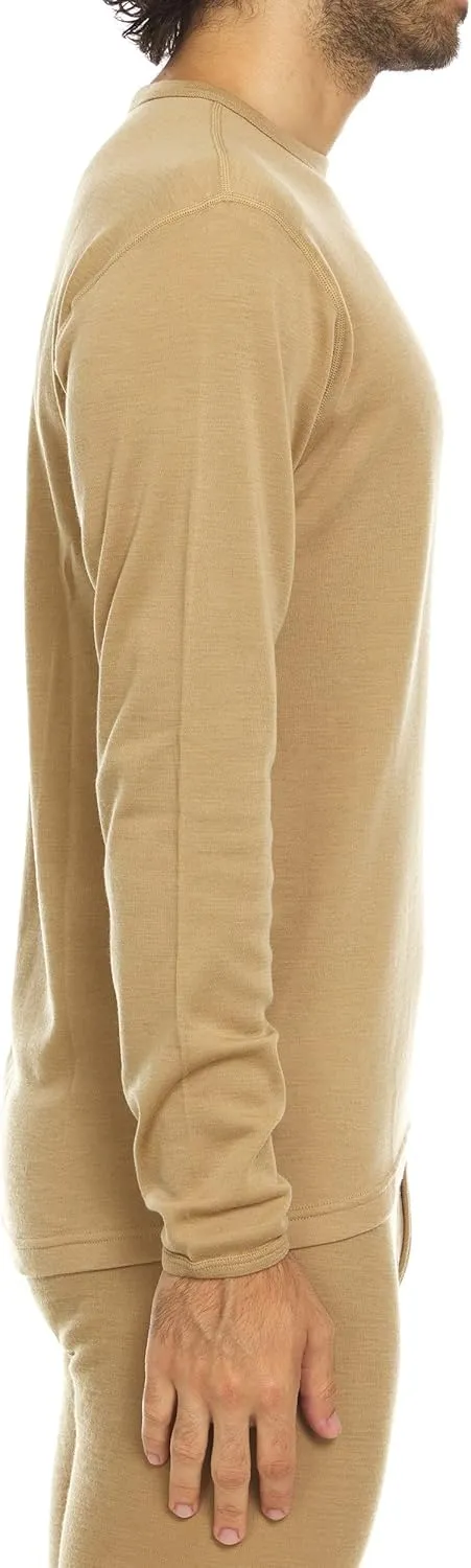 100% Merino Wool - Men's Long Sleeve Crew Shirt - Thermal Base Layer