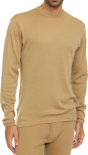 100% Merino Wool - Men's Long Sleeve Crew Shirt - Thermal Base Layer