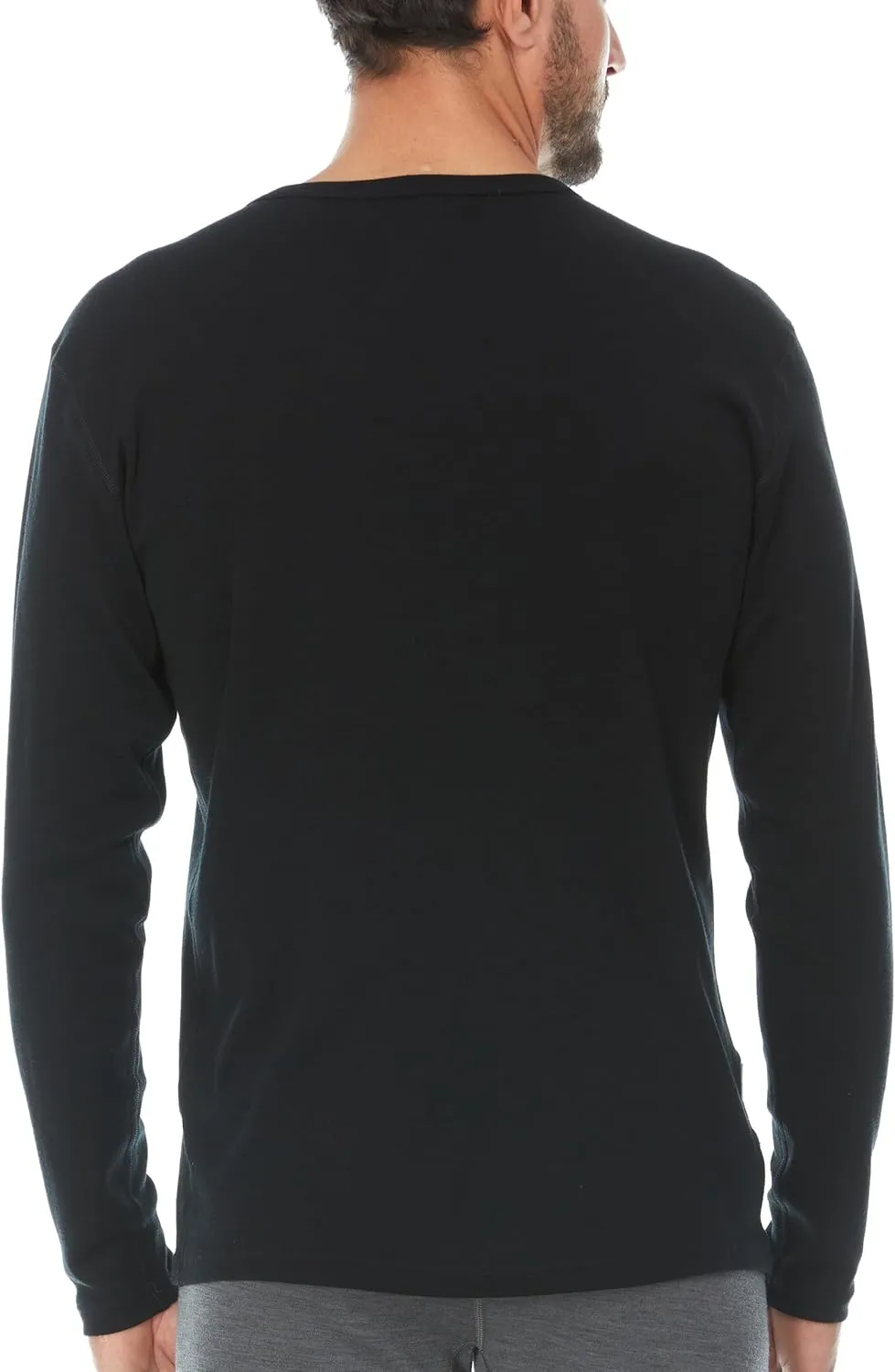 100% Merino Wool - Men's Long Sleeve Crew Shirt - Thermal Base Layer