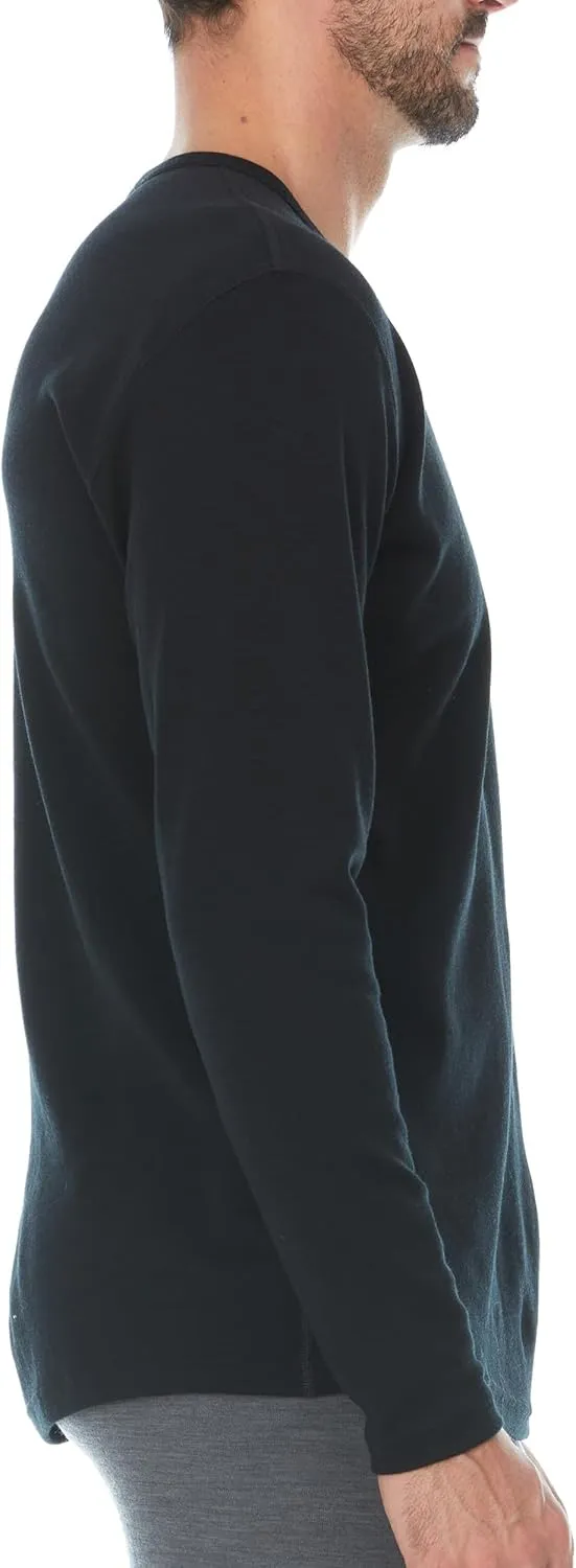 100% Merino Wool - Men's Long Sleeve Crew Shirt - Thermal Base Layer
