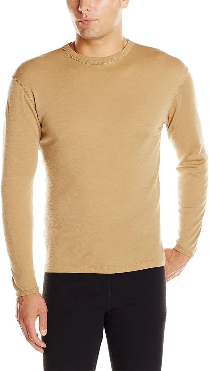 100% Merino Wool - Men's Long Sleeve Crew Shirt - Thermal Base Layer
