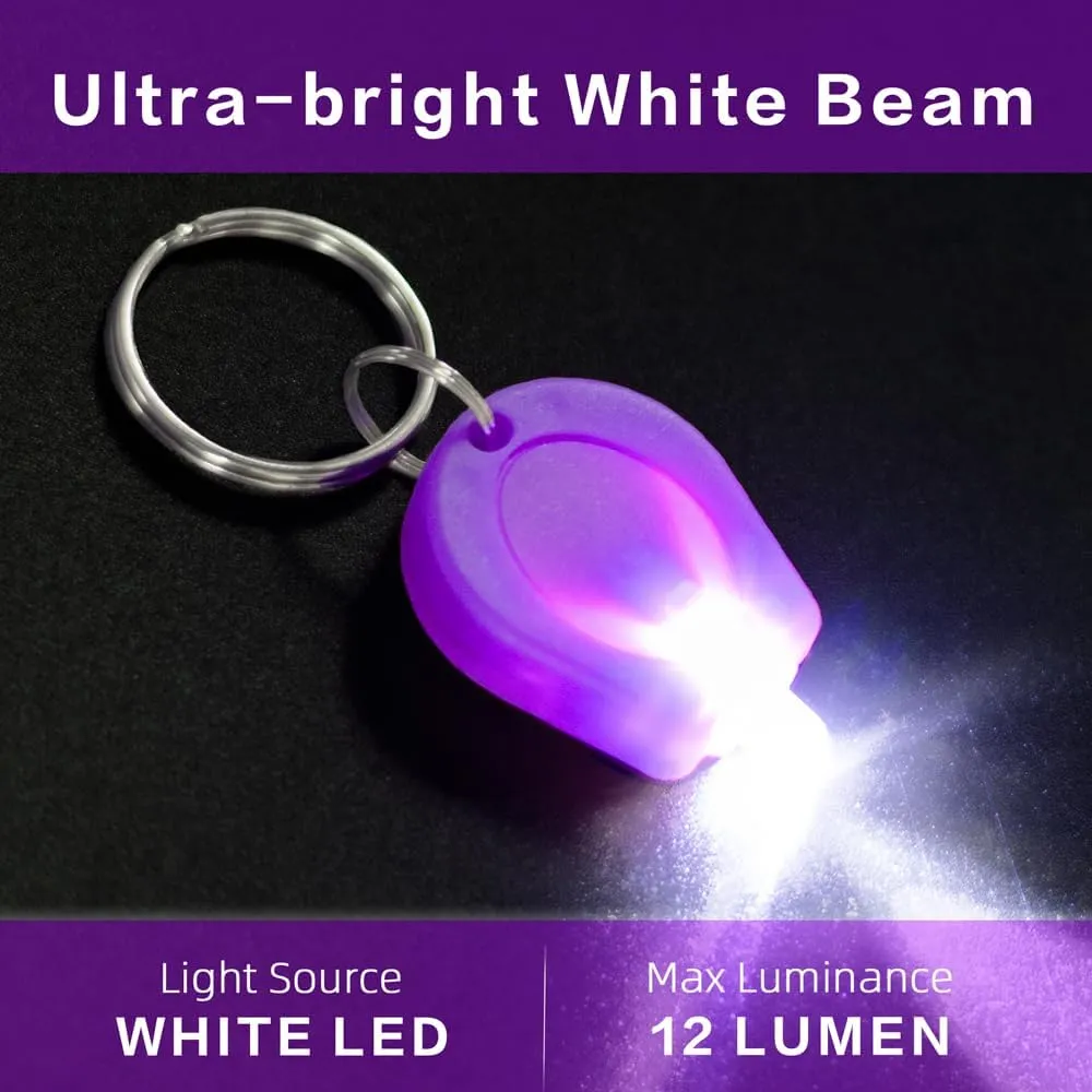 100 Pack Ultra Bright Mini LED Keychain Flashlight, Small Key Ring Flashlight, LED Keychain Light for Outdoor Activities Emergency Light - Multi-Colored Shell