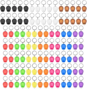 100 Pack Ultra Bright Mini LED Keychain Flashlight, Small Key Ring Flashlight, LED Keychain Light for Outdoor Activities Emergency Light - Multi-Colored Shell