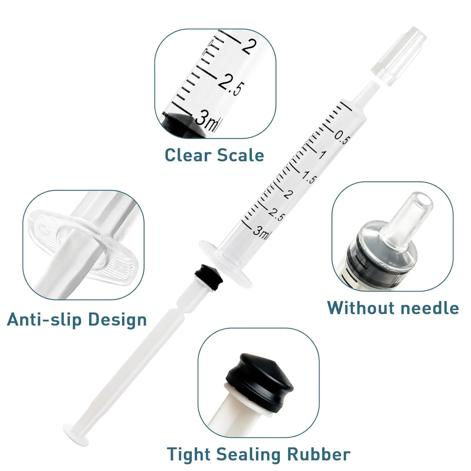 100 Sets 3ml Colostrum Syringes,Colostrum Collector kit Include 100 3ml Syringe with Cap, Sticker, Clear ziplock Bag and a Measuring Cup