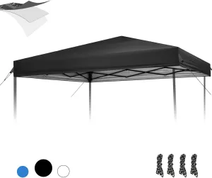 10×10 Canopy Replacement Top, Pop Up Canopy Replacement Tent Cover for Straight Leg Frame, Waterproof Canopy Top Cover for Garden Patio Camping (Top Only)(Black)