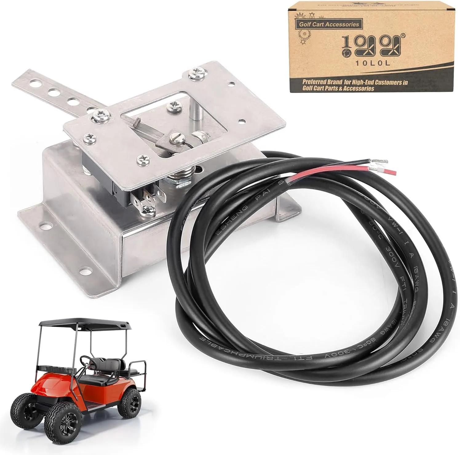10L0L Golf Cart Potentiometer w/Micro Switch for EZGO 36V 1994  All Electric, Replacement for Curtis PB-6