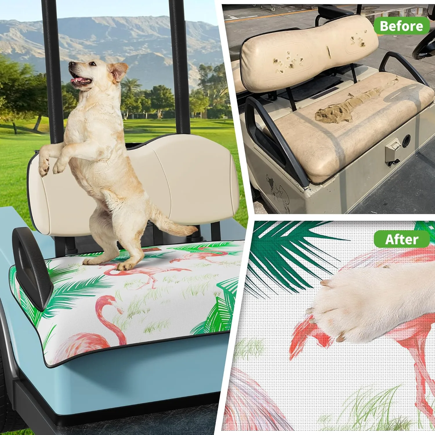 10L0L Universal Golf Cart Seat Cover Blanket Cushion Cover for EZGO TXT RXV/Club Car DS Precedent, Seat Towel for 2/4 Person Seats Suitable for All Weather