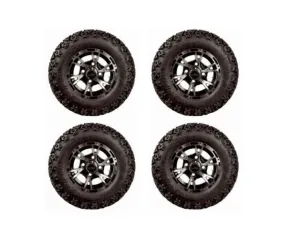 10" Flash Wheels & 22x11-10 All Terrain Golf Cart Tires- Set of 4