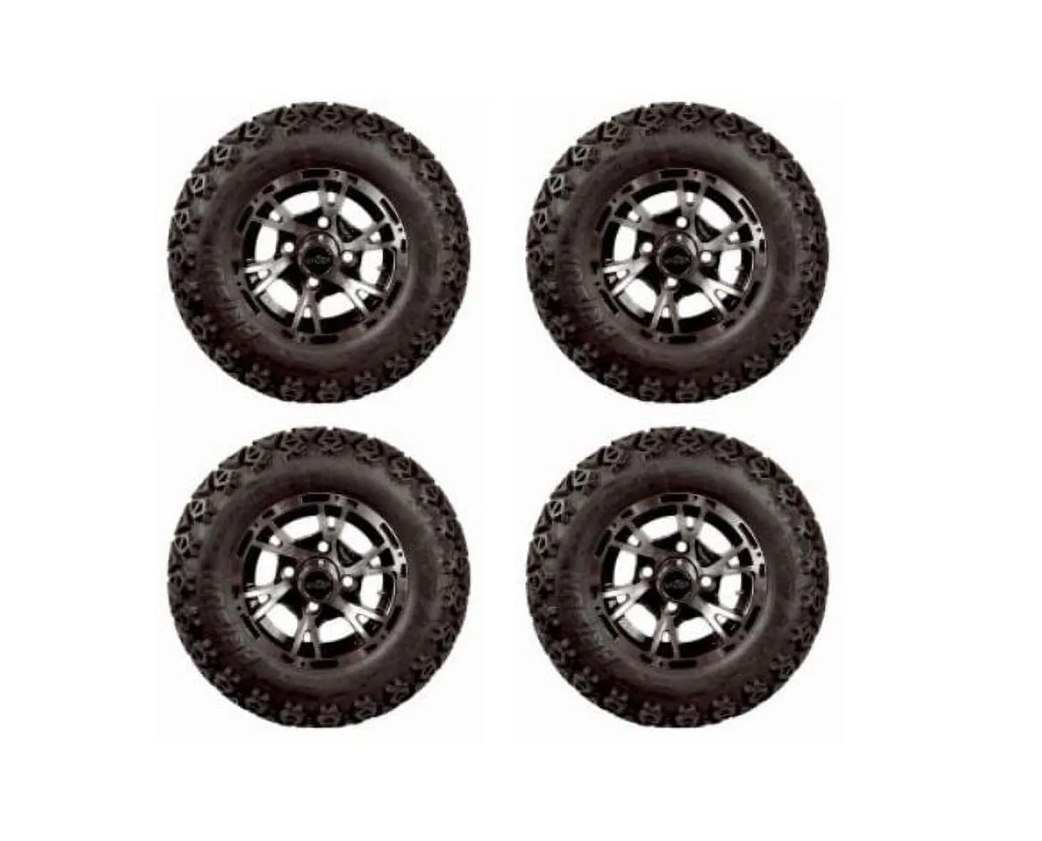 10" Flash Wheels & 22x11-10 All Terrain Golf Cart Tires- Set of 4