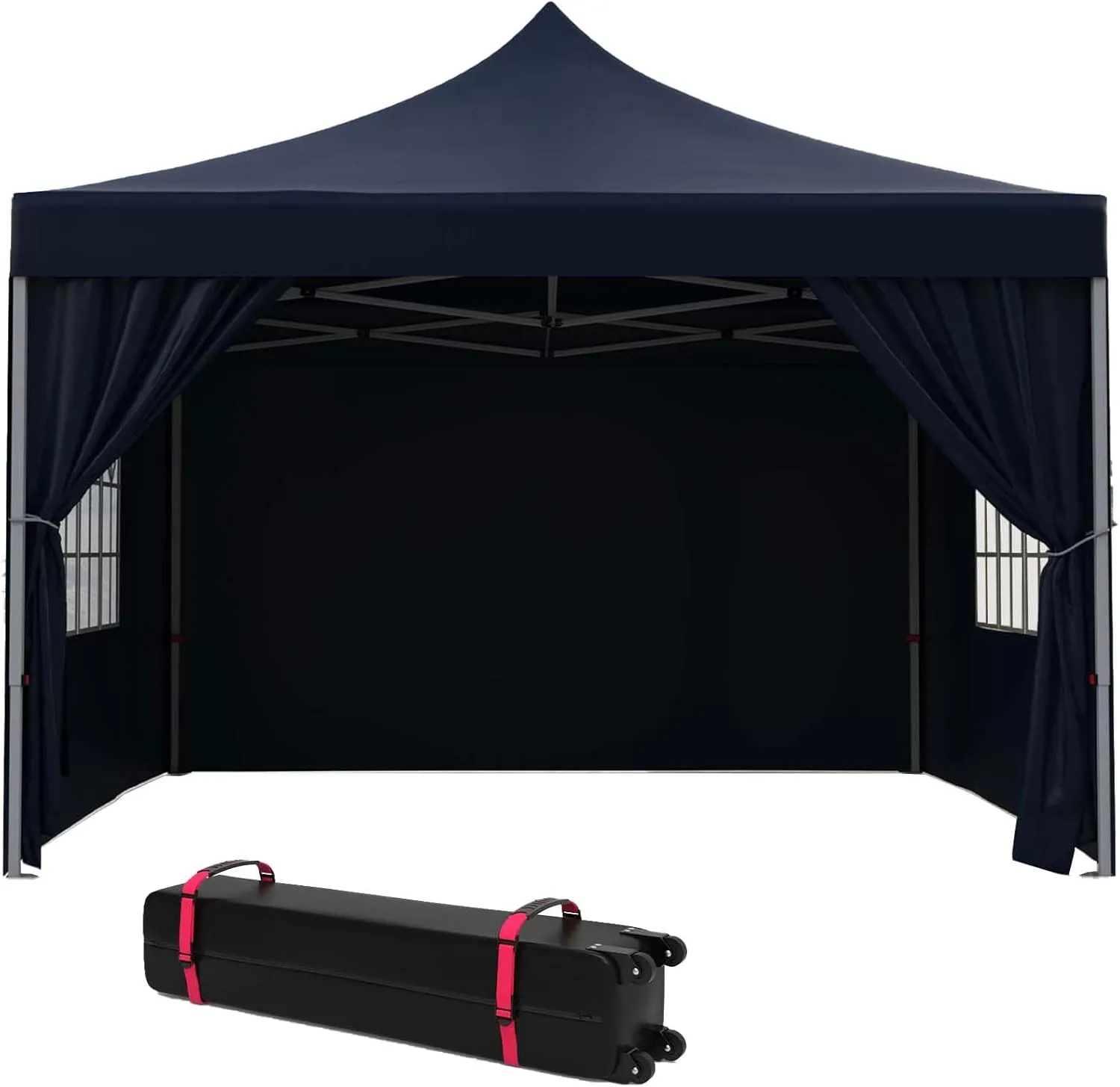 10x10FT Pop Up Canopy Tent with Wheeled Bag, Patented One-Push Tent with 4 Removable Sidewalls, Instant Outside Tent with Sidewalls for Outdoor Events, Patio, Backyard, Party, Camping
