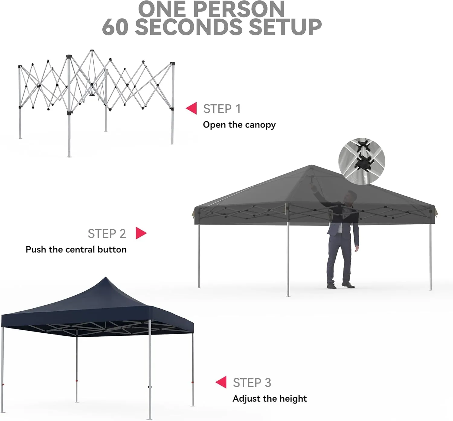 10x10FT Pop Up Canopy Tent with Wheeled Bag, Patented One-Push Tent with 4 Removable Sidewalls, Instant Outside Tent with Sidewalls for Outdoor Events, Patio, Backyard, Party, Camping
