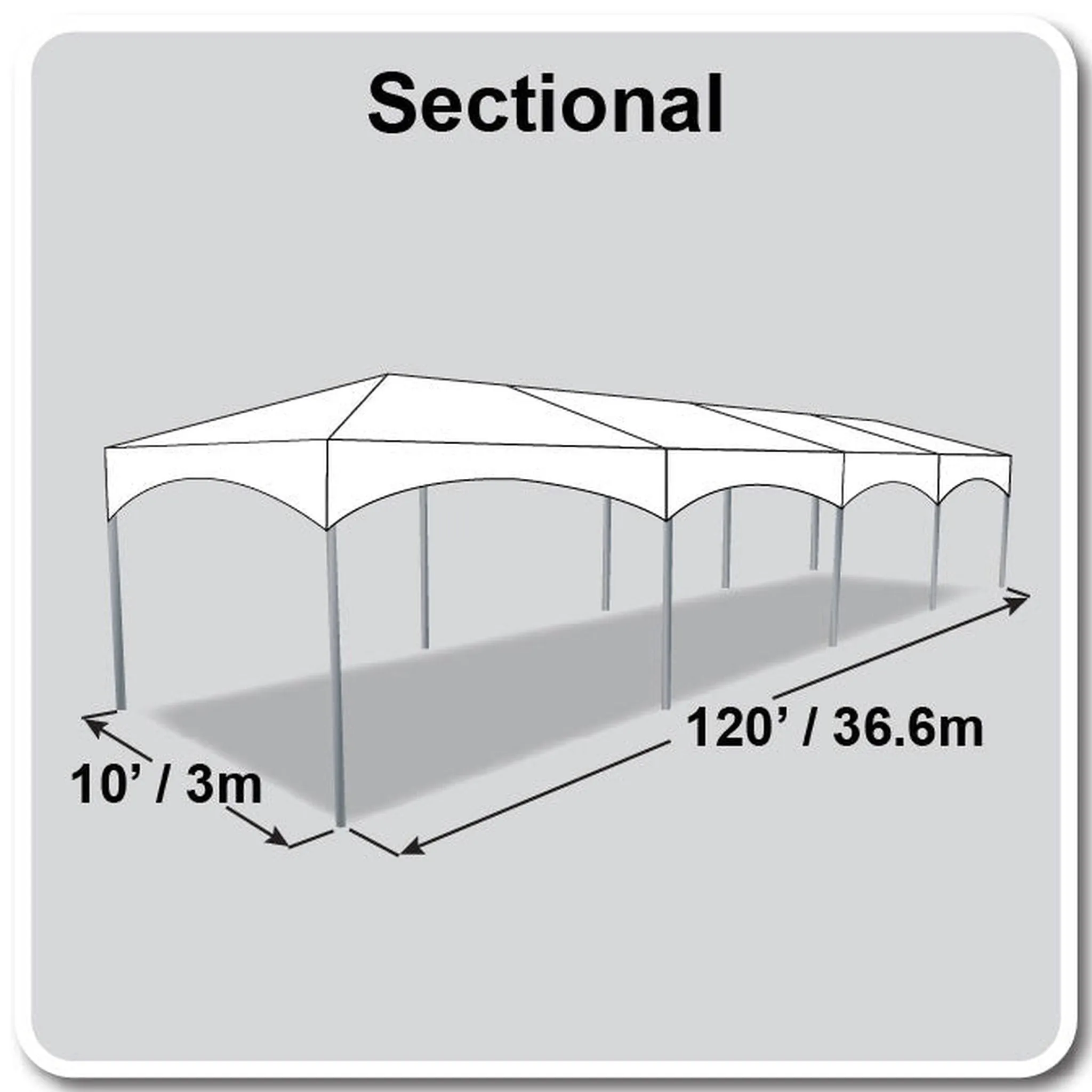 10x120 Master Series Frame Tent