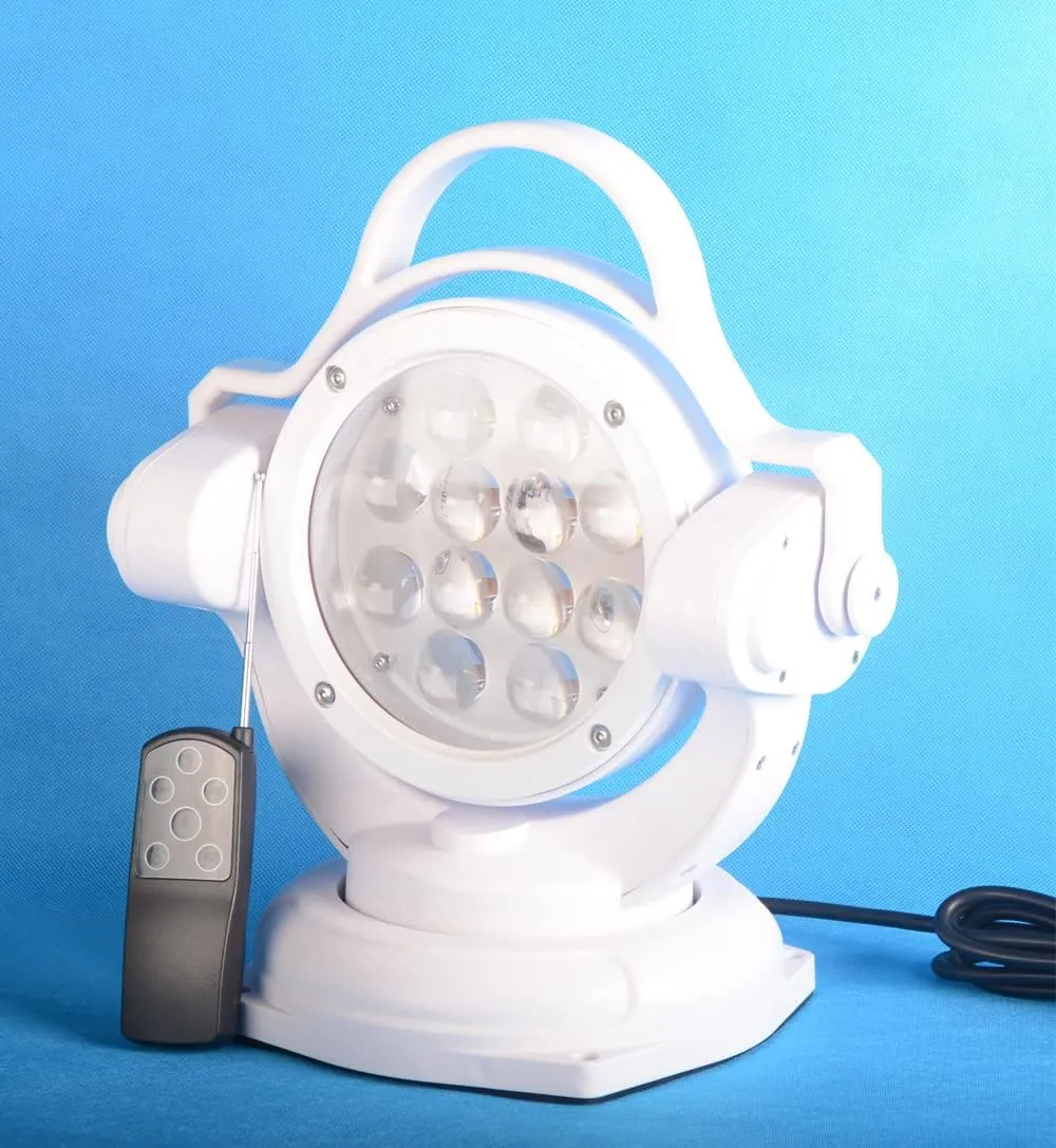11 Inch 60w Led Search Light White W.Remote Control 360 Degrees Rotating Magnetic Base LighterLed Work Light Spot Led Driving Lights Fog Lights for Hunting Camping Boat Lighting