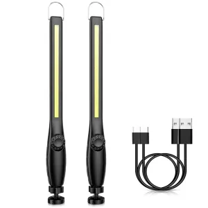 1/10pcs LED Flashlight Magnetic Work Light USB Rechargeable Torch Hook Portable Lantern