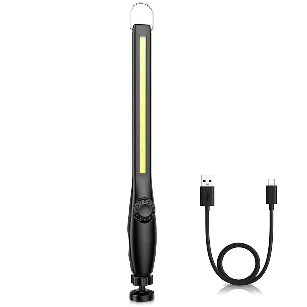1/10pcs LED Flashlight Magnetic Work Light USB Rechargeable Torch Hook Portable Lantern