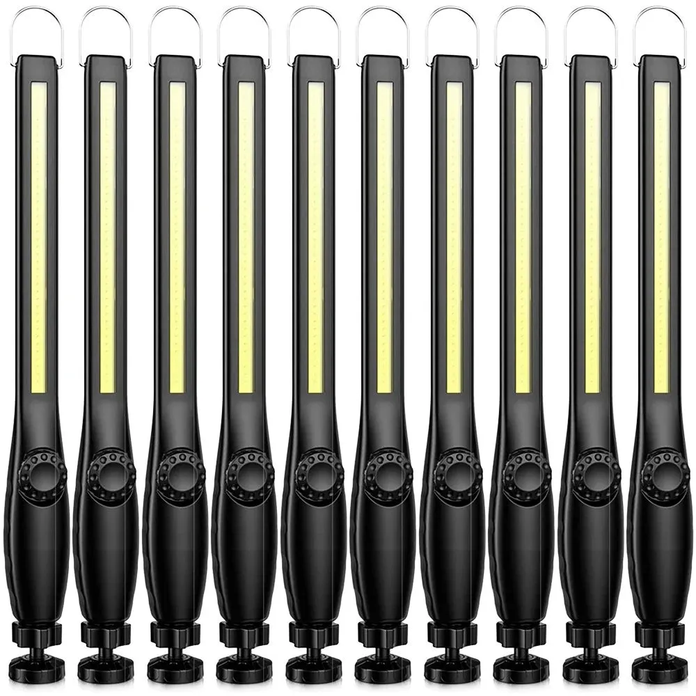 1/10pcs LED Flashlight Magnetic Work Light USB Rechargeable Torch Hook Portable Lantern