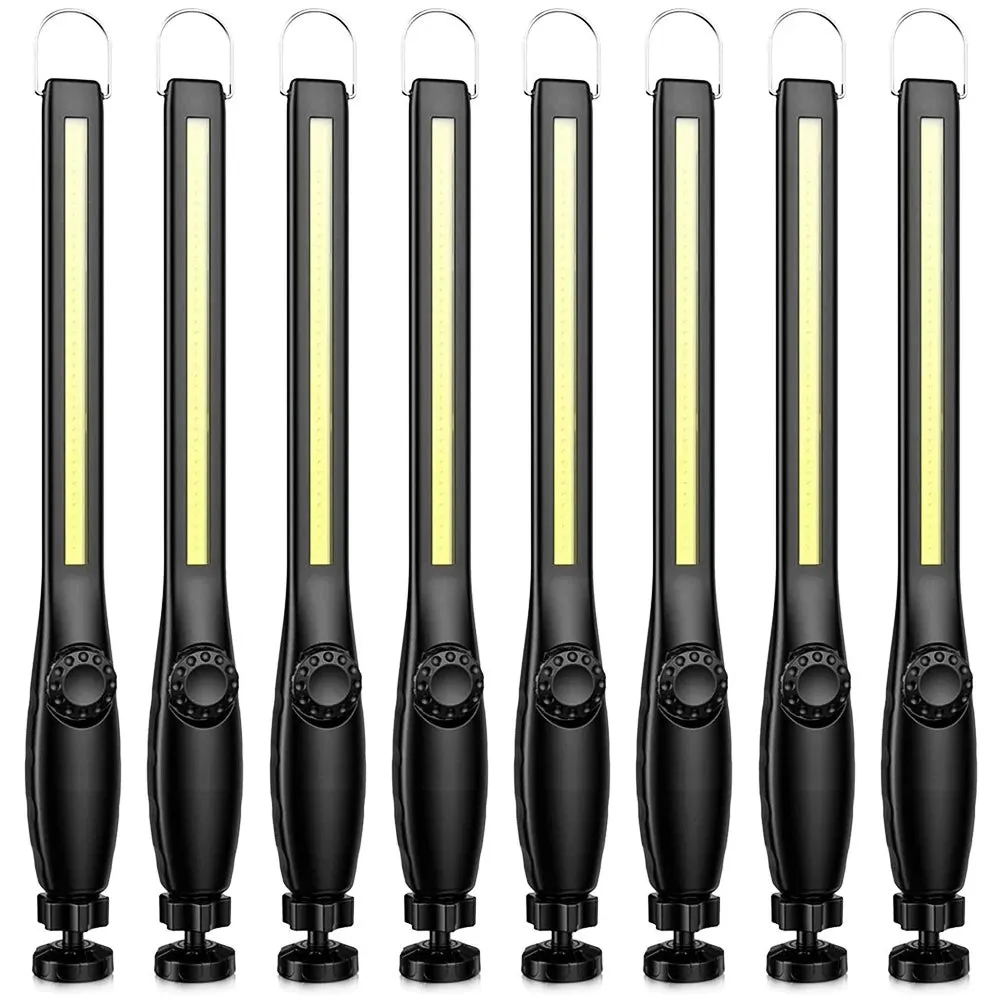 1/10pcs LED Flashlight Magnetic Work Light USB Rechargeable Torch Hook Portable Lantern