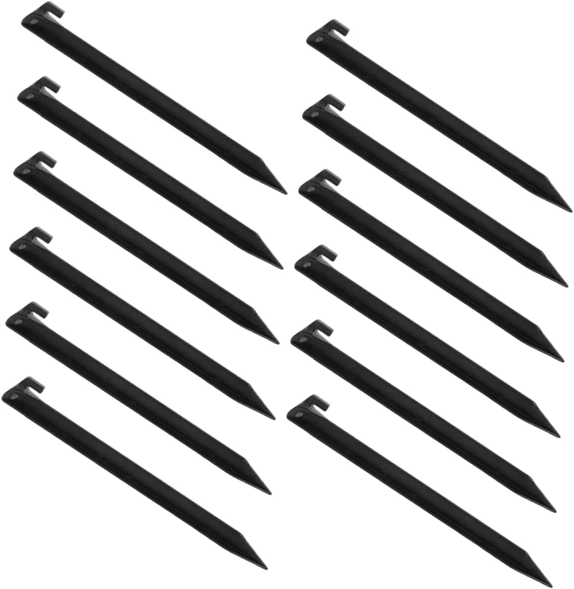 12 Pcs Heavy Duty Plastic Tent Stakes Garden Lawn Tarp Pegs for Outdoor Camping Beach and Courtyard Decoration Durable Anchors for Secure Grounding