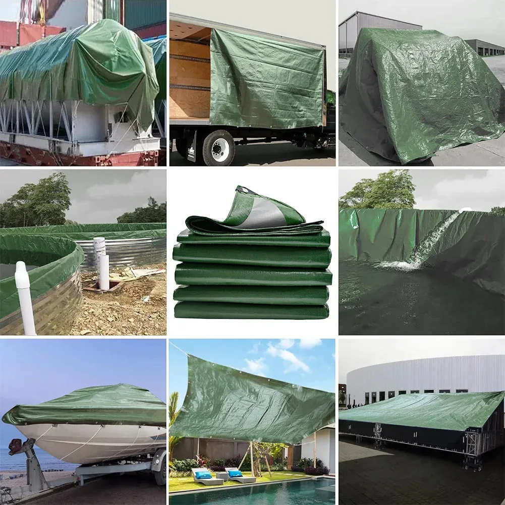 1/2pcs Large Tarpaulin Heavy Duty Thickened Waterproof  Tarp Rain Cover Multipurpose Outdoor Garden Camping Car Tent Sun Shelter