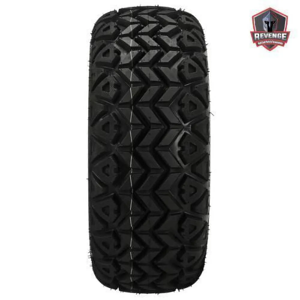 12" Ninja Red & Black Golf Cart Wheels on Tires Combo (20x10-12) Set of 4