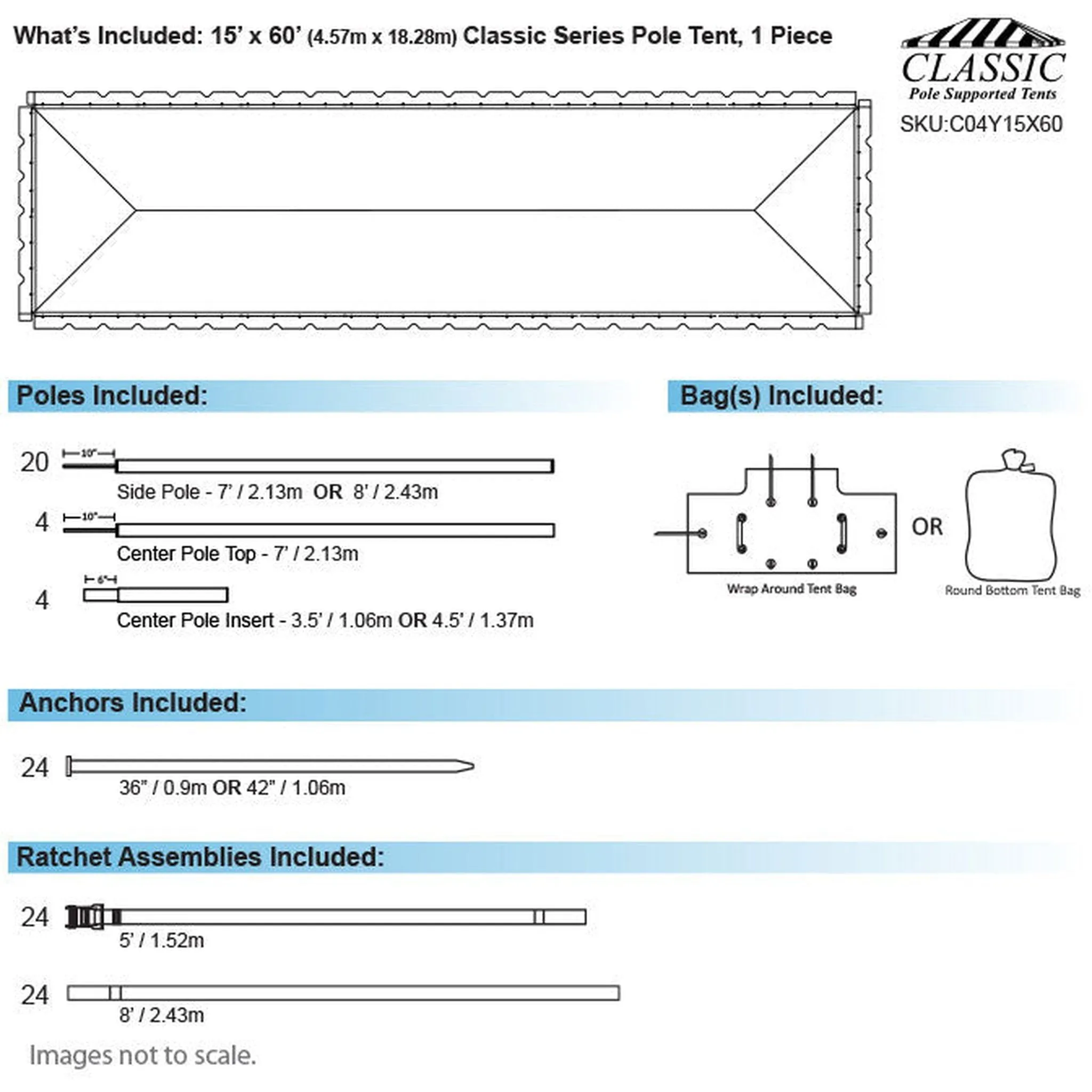 15x60 Classic Series Pole Tent