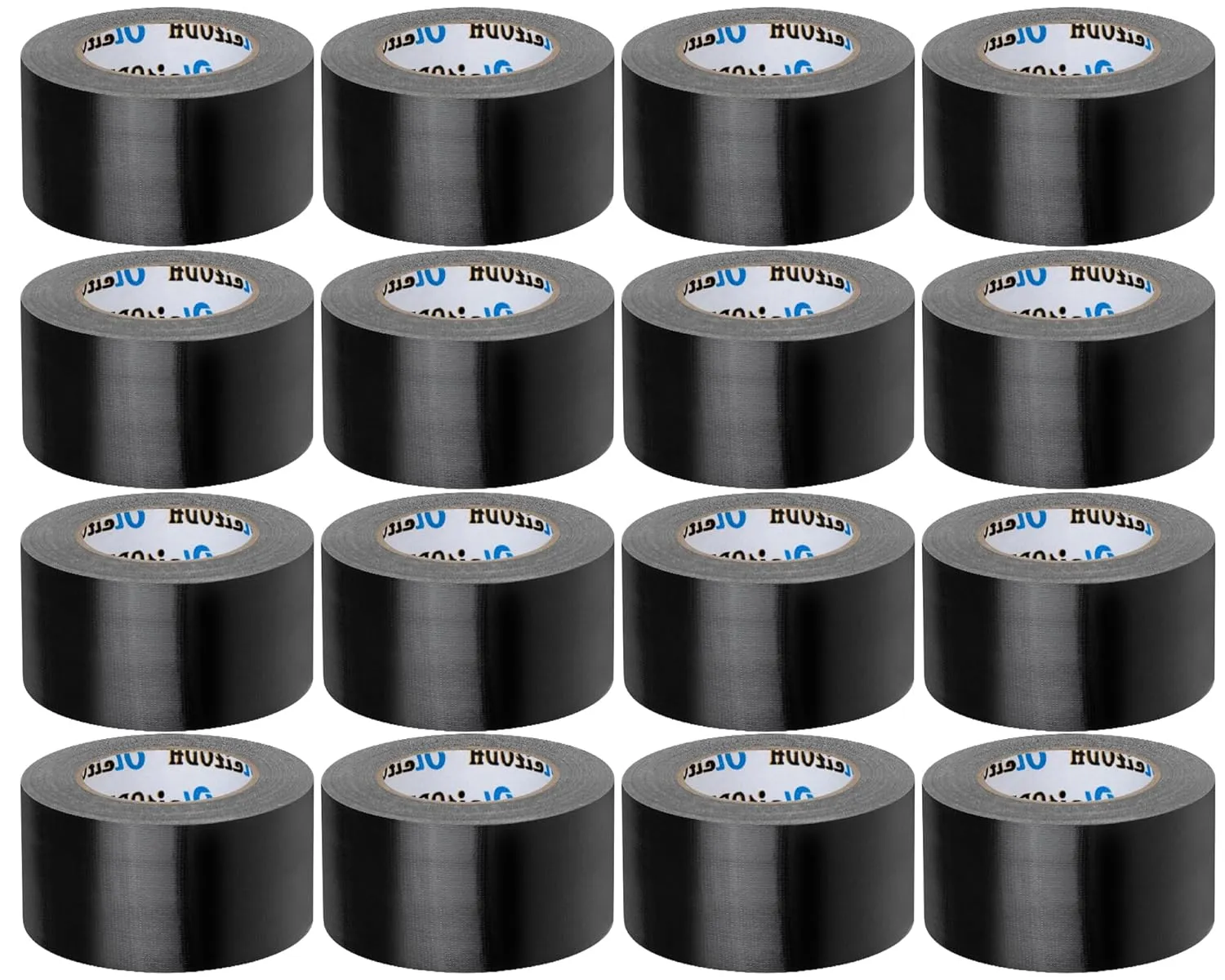 16 Pack Black Duct Tape - 2 Inch Heavy Duty 30 Yards Each, Strong No Residue All-Weather Tape, Tear by Hand, Multi-Use for Indoor & Outdoor Repairs, Industrial, Professional Use