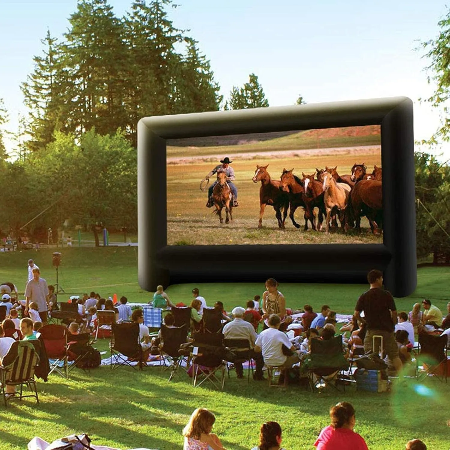 18 feet Inflatable Outdoor Projector Movie Screen - Package with Rope, Blower, Tent Stakes - Portable,Great for Outdoor and Indoor Party Backyard Pool Watch Movies