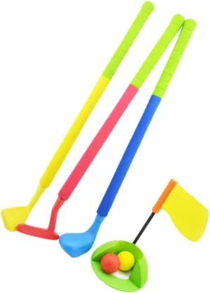 1Set Golf Set Mini Golf Game with Clubs Balls and Practice Educational Outdoor Sports Plaything for Ages and Golf Equipment