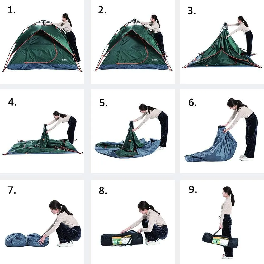 2-3 Person Pop Up Camping Tent, 3000Mm Waterproof, Instant Setup