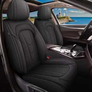 2 Front Seat Covers Fit for Jeep Renegade 2015-2023, Premium Leather Car Seat Covers, Waterproof & Airbag-Compatible Seat Cushion Automotive Seat Protectors(2 Seats, Black)