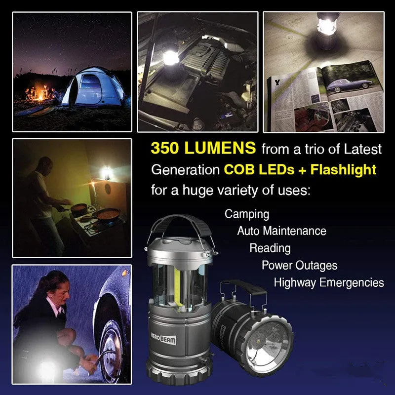 2 Pack LED Portable Lanterns with Magnetic Base, COB LED Camping Lantern Flashlights