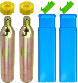 2 Pack PFD 24/33 Grams CO2 Cylinder Cartridge 1/2-inch Thread for Inflatable Life Jacket Life Vest Lifesaving Belt for Water Sports Fishing, Surfing, Sea Activities