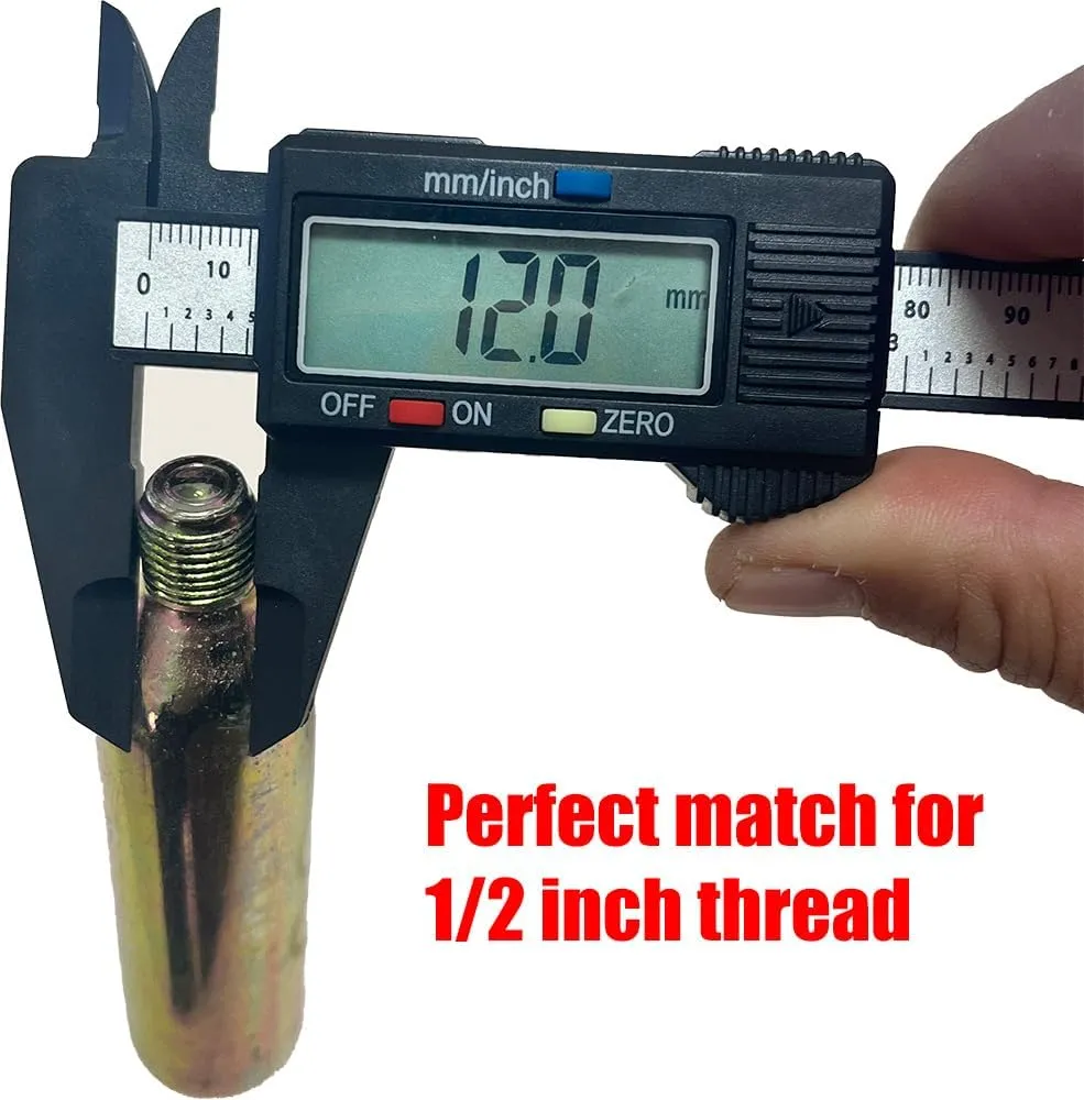 2 Pack PFD 24/33 Grams CO2 Cylinder Cartridge 1/2-inch Thread for Inflatable Life Jacket Life Vest Lifesaving Belt for Water Sports Fishing, Surfing, Sea Activities