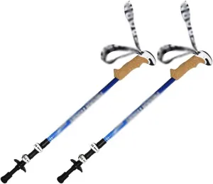 2 Pcs Adjustable Trekking Poles, Ultra Light Backpacking Walking Stick, with Safety Outer Lock, for Seniors, Men, and Women