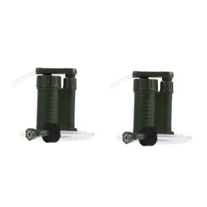 2 pcs Water Filter Pump Portable Camping Water Purifier for Lightweight Design for Hiking Fishing and Survival Situations