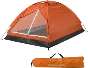 2 Person Camping Dome Tent, Lightweight Camping Tent Easy Set-Up Portable Backpacking Ultralight Waterproof Windproof Anti-UV Sun Shelter Tent Garden Sun Shield Outdoor Hiking(Orange)