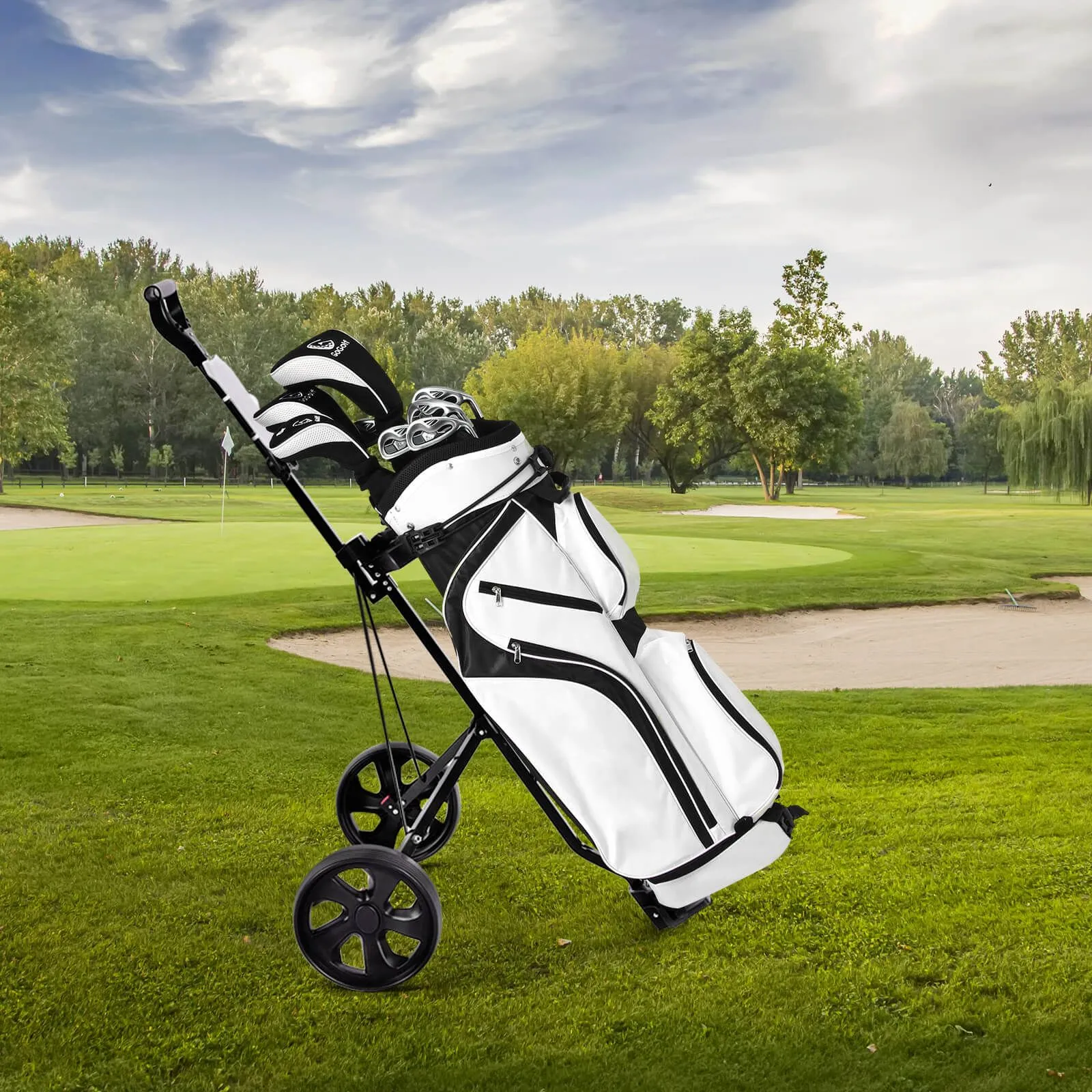 2 Wheels Foldable Golf Cart with Scoreboard