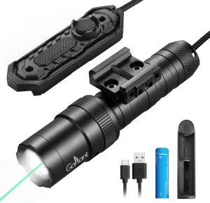 2000 Lumen Tactical Flashlight, Aircraft Aluminum LED Weapon Light, Long Runtime 90 Minutes Picatinny Laser Light, Rifle Flashlight with Momentary Strobe Function, Long Gun Light with Remote Switch