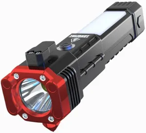 2024 Multifunctional Rechargeable Tactical Led Flashlight,Super Bright Tactical Multi Function Torch,Emergency Car Flashlights USB Charge for Car Safety, for Outdoor Camping (Red)