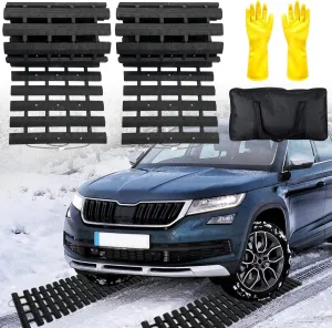 2024 Upgrade Emergency Devices 2 pcs Tire Traction Mats 47.2" (L) x 10.8" (W), Portable for Snow, Ice, Mud, and Sand to Car, Truck, Van or Fleet Vehicle off road winter accessories (2PCS* 47.2in)