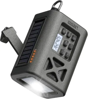 【2025 Newest】Leehoos Emergency Crank Weather Radio, NOAA/AM/FM Portable Solar Radio with 3000mAh Power Bank Phone Charger, USB Charged, Battery Powered, Hand Crank, SOS Alarm, Flashlight, Reading Lamp