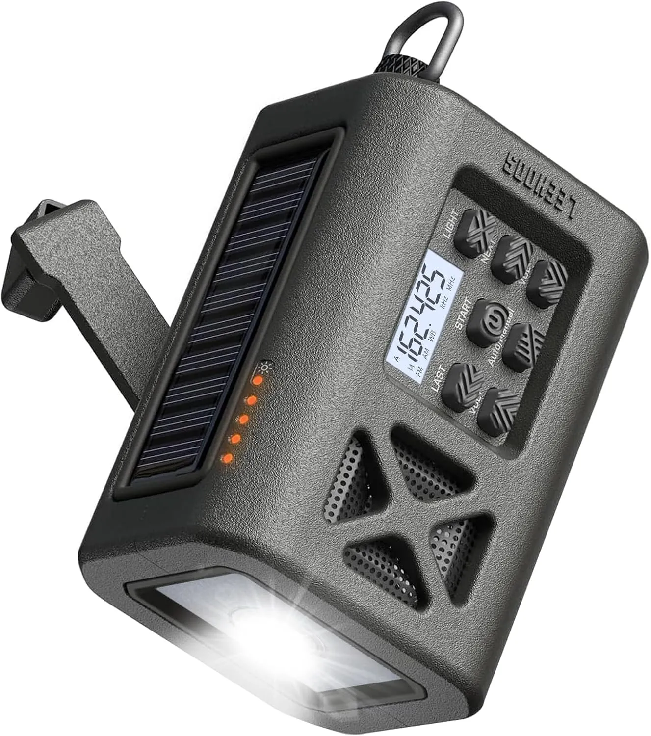 【2025 Newest】Leehoos Emergency Crank Weather Radio, NOAA/AM/FM Portable Solar Radio with 3000mAh Power Bank Phone Charger, USB Charged, Battery Powered, Hand Crank, SOS Alarm, Flashlight, Reading Lamp