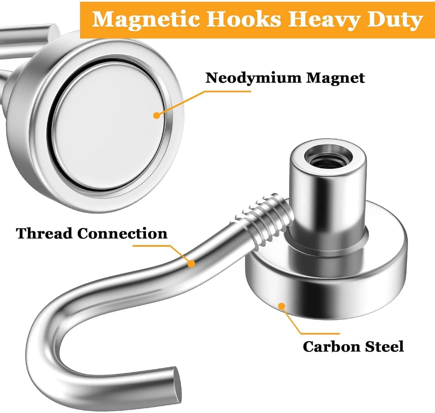20Pack Magnetic Hooks, 35lb  Strong Magnetic Hooks Heavy Duty Rare Earth Neodymium Magnets with Hooks for Hanging, Heavy Duty Hooks Magnetic for Cruise Cabins Camping Kitchen Fridge Classroom Office