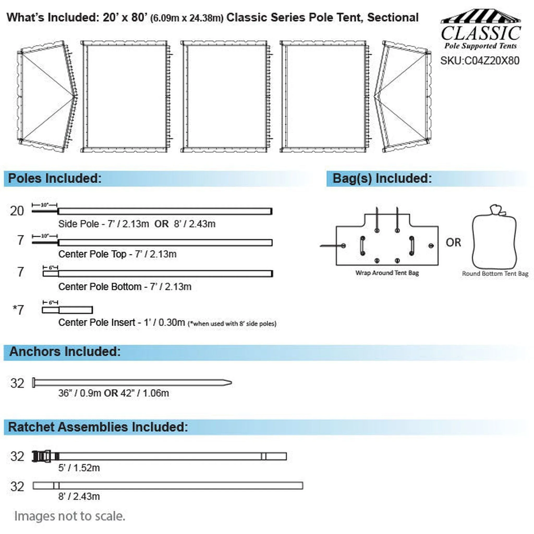 20x80 Classic Series Pole Tent
