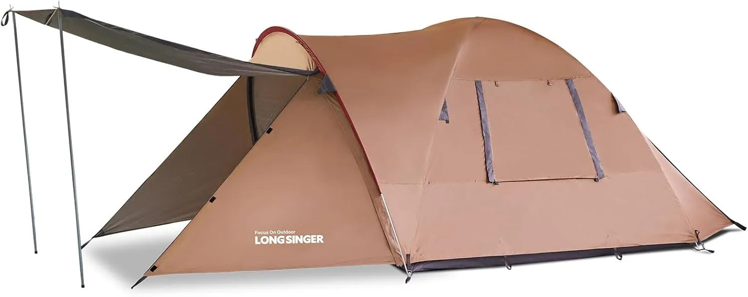 2／3 Person Camping Tent Outdoor Waterproof Family Large Tents 2/3 People Easy Setup Tent with Porch Double Layer