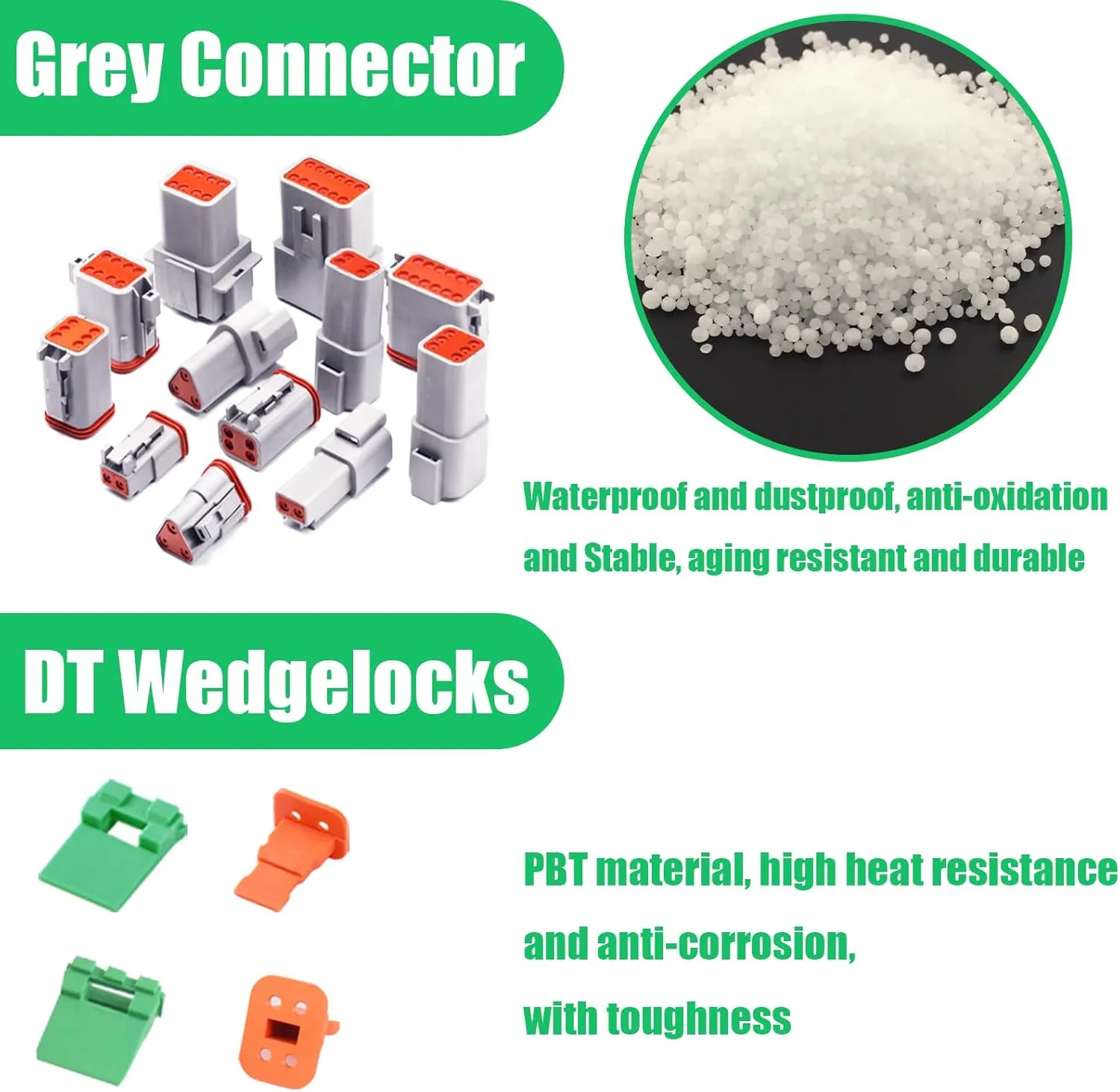 230 PCS Deutsch DT Grey 12 Pin Connectors 8 Set, Waterproof Electrical Wire Connector with Stamped Contacts and Seal Plug for Truck, Off-Road Vehicles, Construction, Agriculture, Motorcycle Wiring